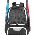 thumbnail image 2 of Bolso Beisbol AIRTTUZ - Mochila Jóvenes/Adultos, Bolsa Bateo Softball con Compartimento Zapatos, Gancho Valla, (Negro), 2 of 3