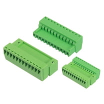 2 Set 12 Pin 2.54mm 0.1 Inch Pitch PCB Mount Screw Terminal Male Female, Green