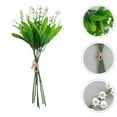 thumbnail image 6 of BRIGHTFUFU 6Pcs Flowers Artificial Realistic Green White Plastic Silk Cloth Decorative Nordic Style Wedding, 6 of 7