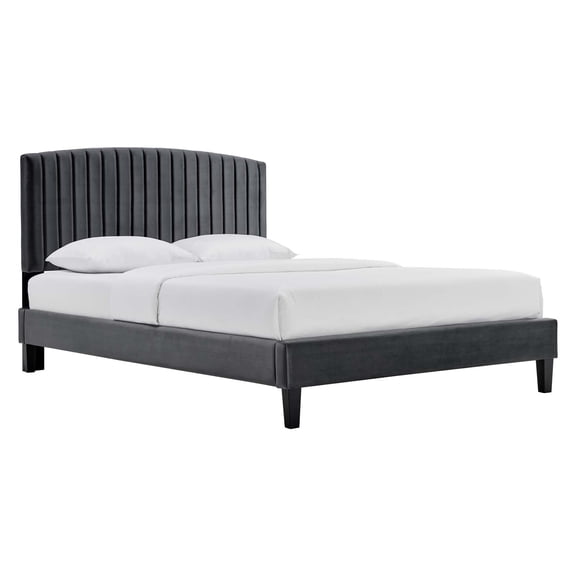 Modway Alessi Performance Velvet Full Platform Bed, Multiple Colors