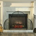 thumbnail image 2 of Melik Modern Iron Fireplace Screen, Matte Black, 2 of 7