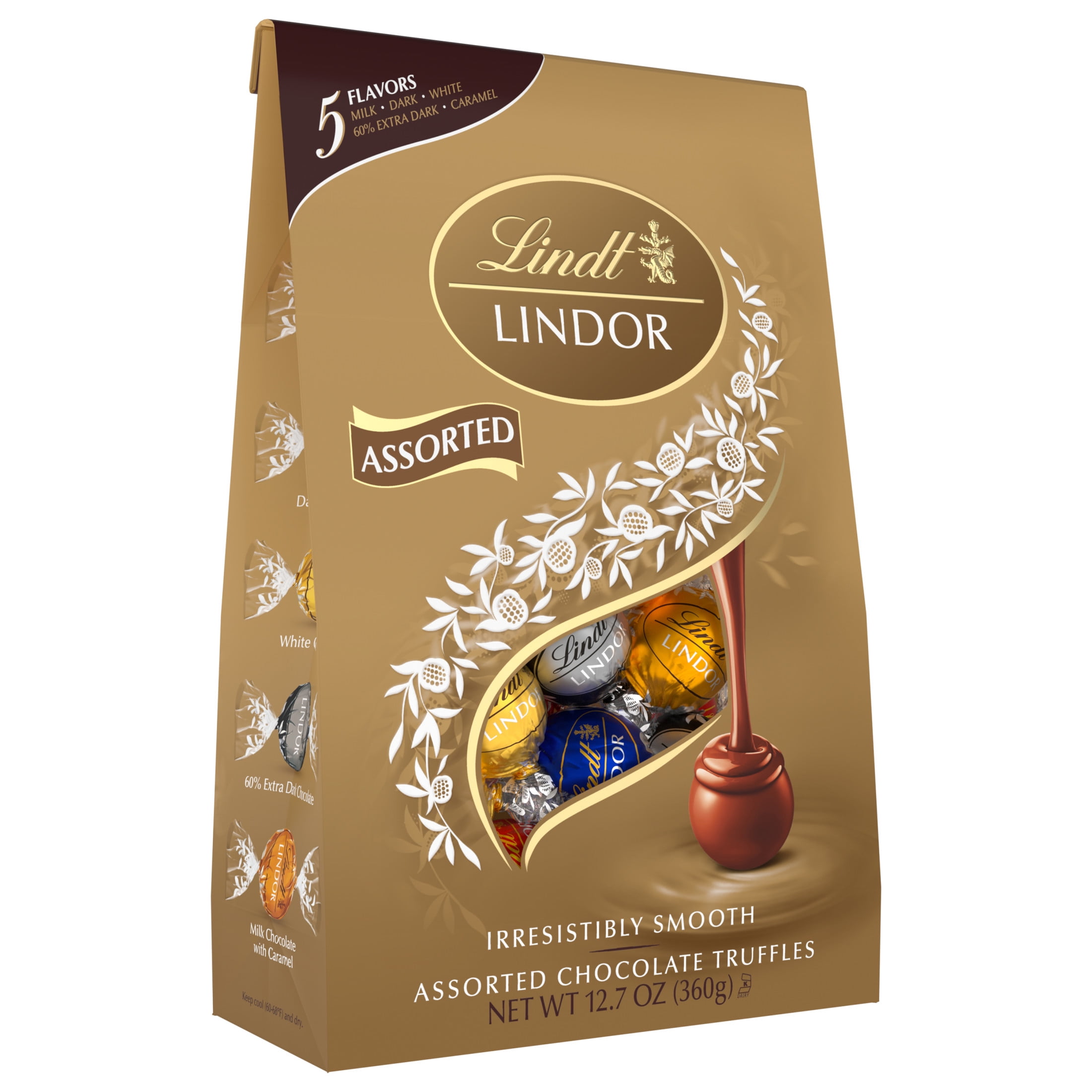 Lindt, Assorted Chocolate Truffles, 12.7 oz Bag, Five Flavors