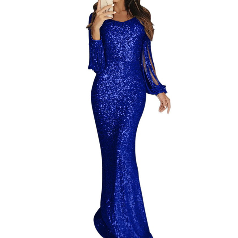 Sequin Cocktail Dress,Womens 3/4 Sleeve Cold Shoulder Sparkly Pencil Wedding Party Dress