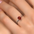 thumbnail image 5 of Gem Stone King 900 Platinum Red Garnet Solitaire Engagement Ring for Women | 1.20 Cttw | Round 6.5MM | Gemstone January Birthstone | Size 8, 5 of 7