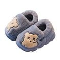 thumbnail image 2 of SGFCWSX Kids Fuzzy Bear Slippers Cozy Home Shoes for Girls Boys Adorable Indoor Footwear Gray Size 5.5-6 Years, 2 of 9