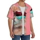 thumbnail image 2 of Balery Cool Cat Pink Sunglasses Camisa Casual de Manga Corta con Botones para Hombre, Texturizada, Estilo Cubano, para Playa, Verano-Medium, 2 of 5
