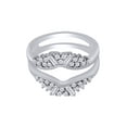 thumbnail image 1 of Round & Baguette Shape White Cubic Zirconia Enhancer Guard Ring in 14K White Gold Ring Size - 5, 1 of 3