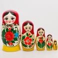 thumbnail image 2 of Semenovskaya Nesting Doll (5 pc.) Hand-painted Wood Stacking Nesting Set Nesting Toys for Children 4.5" (11 cm), 2 of 5