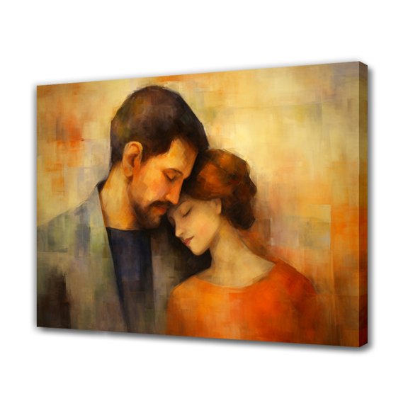 Abstract Art Modern Decorative Painting A Pair Of Lovers Hug Each Other Framed Canvas Poster Bedroom Decor Sports Landscape Office Room Decor Gift,Frame-style,20x30inch(50x75cm)