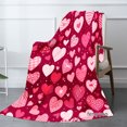 thumbnail image 2 of Amarainy Heart Pattern Flannel Throw Blanket Red Pink Love Design Soft Warm Throw For Winter Gift Home Sofa Bed Decoration 40x50 inch, 2 of 5