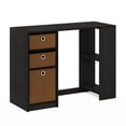 thumbnail image 4 of Furinno JAYA 40-Inch Black 3 Fabric Drawers Entryway Table. Espresso, 4 of 5