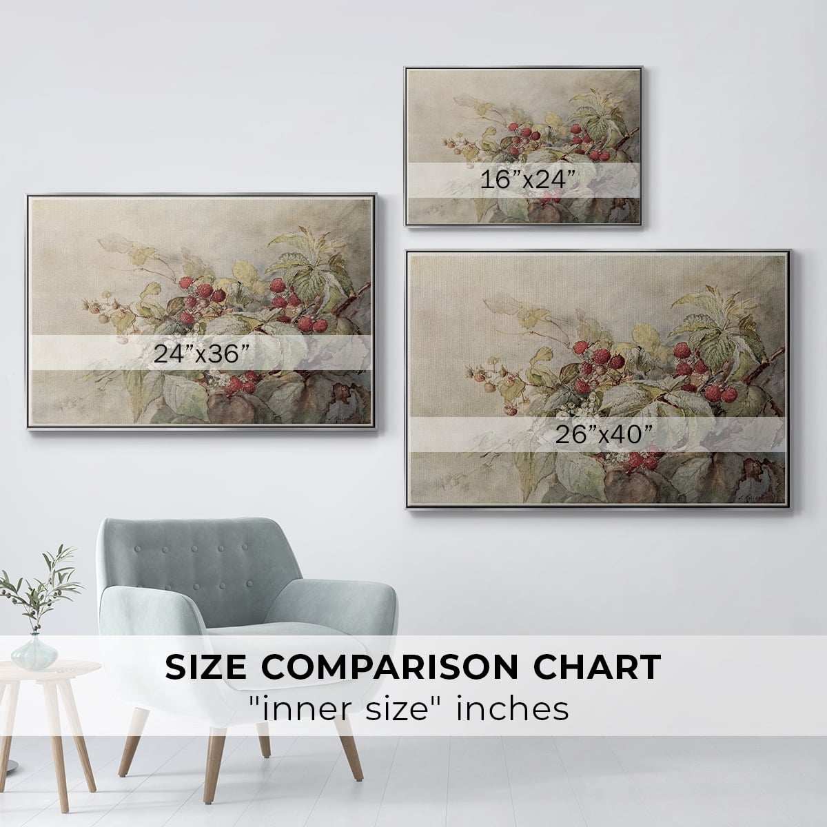 Vintage Botanical Print-V By Wexford Home Framed in Silver Wood Gallery Wrapped Canvas 25 in. x 37 in.