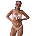thumbnail image 3 of POGLIP Bikini Nervuré à Bretelles Spaghetti Rose pour Femme, 3 of 6