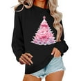 thumbnail image 2 of Xdegoge Womens Christmas Sweatshirt Crew Neck Long Sleeve Tops Xmas Tree Graphic Shirts Oversized Oversized Christmas Sweatshirt Womens Red Sweatshirt, Black 2XL, 2 of 6