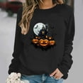 thumbnail image 2 of VKOYWKM Halloween Sweatshirt for Women Crewneck Sweatshirts Pumpkin Graphic Pullover Vintage Spooky Print Long Sleeve Fall Sweatshirt, 2 of 7