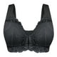 thumbnail image 1 of Gibobby Ropa Interior Sexy Sujetador de cierre frontal de encaje transpirable extra elástico ajustable para mujer Íntimos deportivos (Negro, 90C), 1 of 2