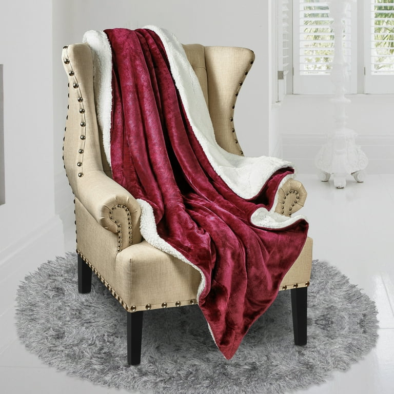 Genteele Super Soft Luxurious Sherpa Throw Blanket 50 X 60