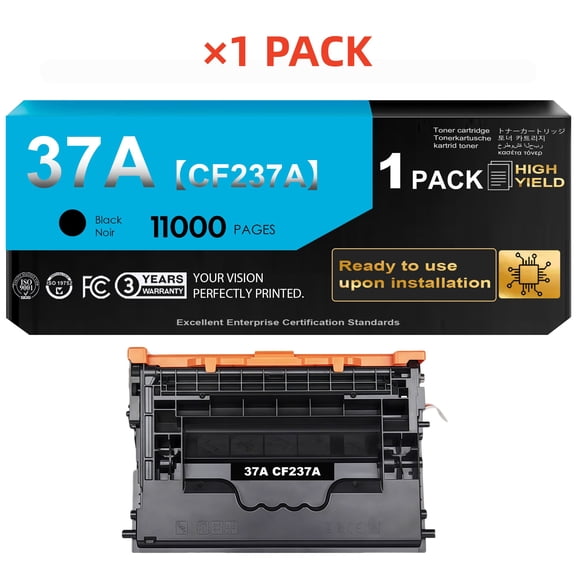 37A CF237A Black Toner Cartridges Compatible for Enterprise M607 M608 Toner Cartridge for 37A 37X Toner Cartridge M607n M607dn M608n M608dn M608dh M608x M609 MFP M631 M632 M633 (1 Pack)