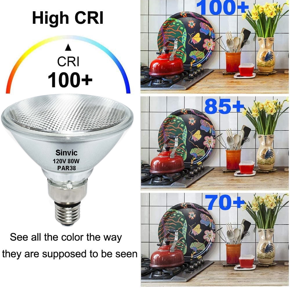 4PCS Par38 Halogen 80W 120V Dimmable, Long Lifespan E26 Par38 Light Bulb with 2800K Warm White for Indoor/Outdoor