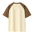 thumbnail image 3 of Bzhegqhd Men's Color Block Casual Raglan Short Sleeved Concise Round Neck Shirts, 3 of 4