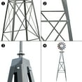 thumbnail image 3 of QXDRAGON 8ft Garden Decoration Windmill Weather Vane Heavy Duty Metal Wind Mill Grey, 3 of 9