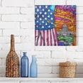 thumbnail image 2 of American Flag and White House Wall Clock Battery Operated Silent Non-Ticking Bedroom Office Kitchen Home School Decor 7.8"(Gold), 2 of 10