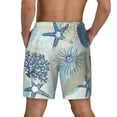thumbnail image 4 of Goofa Algae Corals and Seashells Printed Men's Swim Trunks Board Shorts Quick Dry Mens Swimming Trunks with Compression Liner,Breathable Fit Hawaii Beach Shorts-Small, 4 of 9