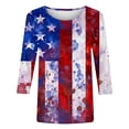 thumbnail image 6 of Conairie Womens Patriotic T Shirts Loose 3/4 Sleeve Crew Neck 4th of July Shirt With American Falg Print Blouses Pullover Outfits Red L, 6 of 7