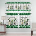 thumbnail image 4 of Kitchen Tier and Valance Curtains Set,St. Patrick''s Day Dwarf Gold Coin Green Clovers 3 Piece Rod Pocket Curtain Valances Short Drapes Country White Plank Window Tiers for Bedroom Bathroom De, 4 of 8