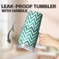 thumbnail image 5 of 20oz Insulated Tumbler with Handle, Geometric Stainless Steel Double Wall Travel Coffee Cup Leak-Proof Lid Includes Straw, 5 of 5