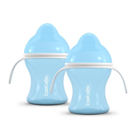 Bebek® 5 oz Baby Sippy Cup Flexible Spout with Handles, BPA-Free Blue ( Pack of Two)