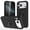 Black, variant on Hidden Ring Hook Stand Hybrid Case for iPhone 17 with Tempered Glass Screen Protector - Red