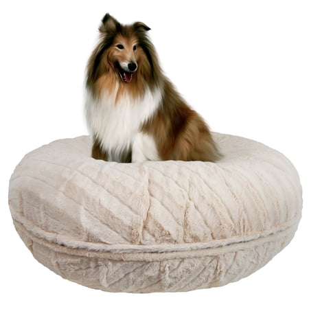 Bessie and Barnie Signature Natural Beauty Luxury Extra Plush Faux Fur Bagel Pet/ Dog Bed