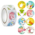 thumbnail image 2 of ABODELINE 500pcs 1 Inch Easter Stickers, Colorful Happy Easter Sticker Roll Round Easter Egg Bunny Decals Self-Adhesive Rabbit Holiday Labels for Kids Gift Wrapping Envelope Cards Party Supplies, 2 of 6
