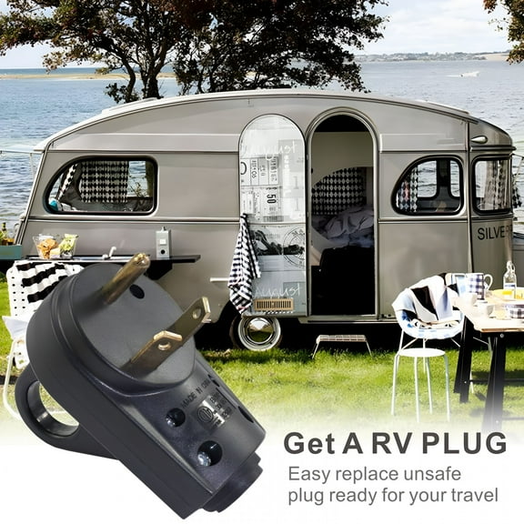 GJX 30 AMP RV Receptacle Plug Male End For Replacement Electrical Adapter