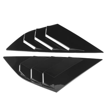 1 Pair Car Rear Window Louver Decor Accessory Fit for Ford Focus ST RS MK3 12-18 Bright Black