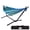 Blue Green, variant on WDZS 2 Person Hammocks with Stand for Outside, Double Hammocks Portable Space Saving Heavy-Duty Steel Stand for Indoor Outdoor Patio with Carrying Bag, 450 lbs Capacity Coffe Stripe