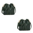 thumbnail image 2 of Maytalsory Chic Small Shopping Bucket Shoulder Bag Drawstring Purse Handbag Blue Green 22x11x19CM 2Set, 2 of 6