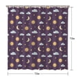 thumbnail image 5 of Purple Sun Moon Star Cloud Pattern Shower Curtain 72"x72" ,Bathroom Decorative Shower Curtains Set with 12 Hooks,Modern Waterproof Washable Shower Curtain, 5 of 6