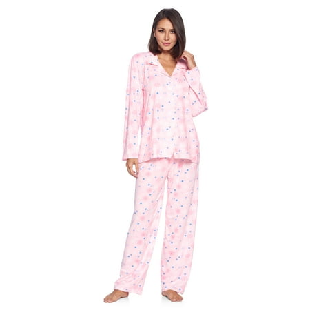 

Casual Nights Women s Long Sleeve Rayon Button Down Pajama Set