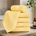 thumbnail image 2 of Ample Decor Washcloths 12 x 12 inch 5 Piece 600 GSM 100% Cotton, Lightweight, Quick Drying, Machine Washable Fingertip Towels for Bathroom, Gym, Kitchen - Yellow, 2 of 6