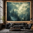 thumbnail image 6 of Misty Evergreen Forest with Waterfall and Layered Mountains, Moody Fantasy for Nature Lovers, Wilderness Mountain Art, Housewarming Gift Tapestry Wall Hanging for Living Room and Bedroom, 6 of 7
