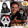 thumbnail image 2 of Guvpev Scream 7 Ghostface Head Bust Popcorn Bucket, 3D Sculpted Collectible Snack Container, Food Safe Plastic Horror Decor for Movie Night, Office Display & Gift for Fans and Friends, 2 of 13