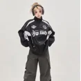 thumbnail image 3 of -Chaqueta de carreras Vintage Y2k para mujer, ropa de calle de gran tamaño, cortavientos de moda coreana, chaquetas de motocicleta Hippie para Otoño e Invierno, 3 of 5