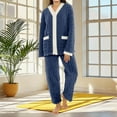 thumbnail image 3 of Akafmk Womens Winter Warm Pajama Sets Fuzzy Flannel Homewear Tops and Sleepwear Pants 2 Piece Sets, 3 of 5