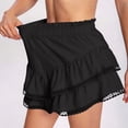 thumbnail image 2 of Women's Skort Shorts Lace Ruffle Tiered Mini Skirts with Under Shorts Tennis Casual Summer Boho Short Skirt (2XL, Black), 2 of 8