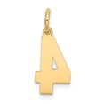thumbnail image 3 of FB Jewels 14K Yellow Gold Medium Satin Number 4 Charm, 3 of 4