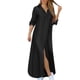 thumbnail image 5 of Vestido informal de mujer, de denim liso, con cuello en V, manga larga, botones y bolsillos, de poliéster, 5 of 7