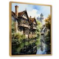 thumbnail image 2 of Designart "England Peaceful Canalengland horizon II" Cityscapes Floater Framed Wall Art Living Room, 2 of 7