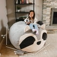 thumbnail image 3 of Big Joe Wild Things Foam Filled Animal Bean Bag Chair with Removable Cover, Rocky Raccoon Snugglepuff, Soft Faux Fur, 3 feet Big, 3 of 8
